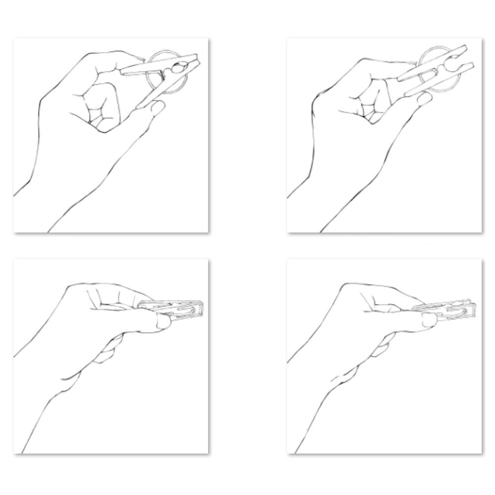 【無料素材/6種】洗濯バサミを使う手ポーズ素材集:開く・閉じる・使いやすい3アングル【漫画・イラスト用】背景透過PNG&ClipStudio用データ:138