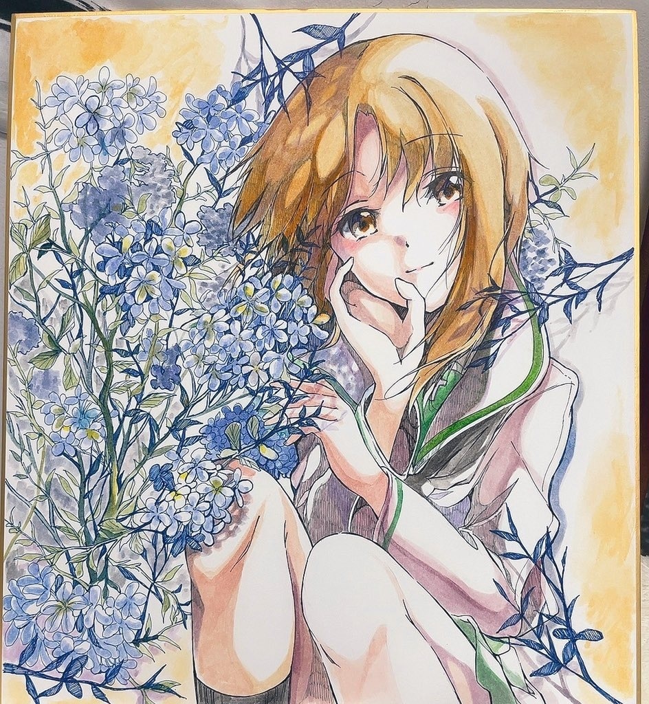 西住みほ×ルリマツリ色紙