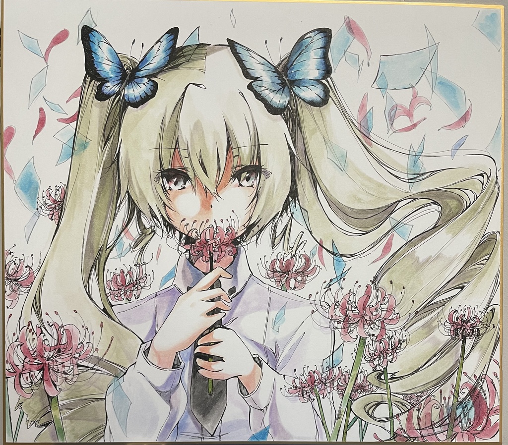 アンチョビ×彼岸花色紙