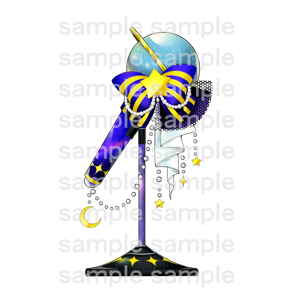 【配信者向け】マイク(星モチーフ)【イラスト素材】