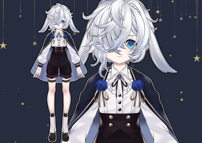 【パーツ分け済みPSD】メカクレうさぎの男の子【汎用モデル】