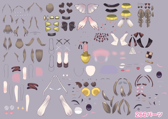 【パーツ分け済みPSD】クマモチーフの女の子【汎用モデル】