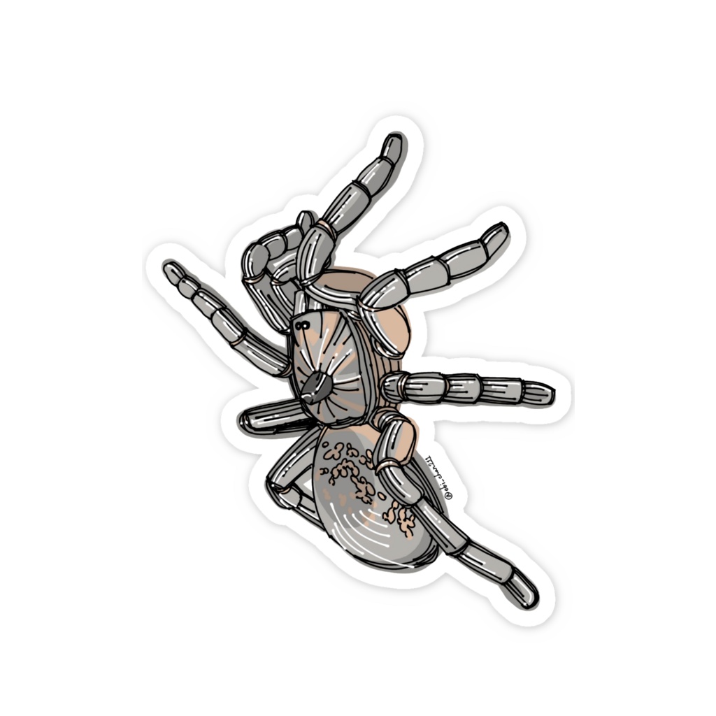 タランチュラステッカー<ストレートホーンドバブーン背景無し>