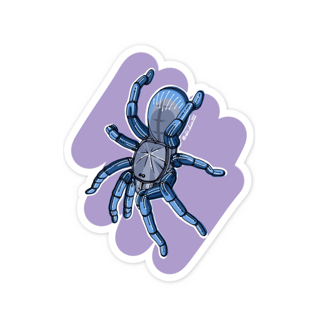 タランチュラステッカー<コバルトブルー背景有り>