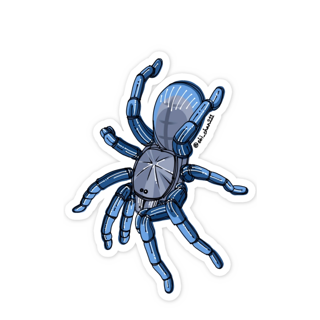 タランチュラステッカー<コバルトブルー背景無し>