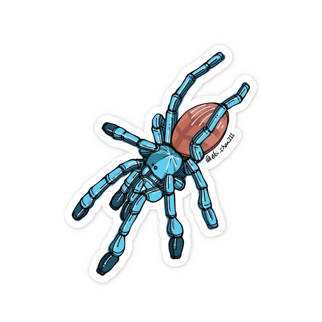 タランチュラステッカー<アンティルピンクトゥー幼体背景無し>