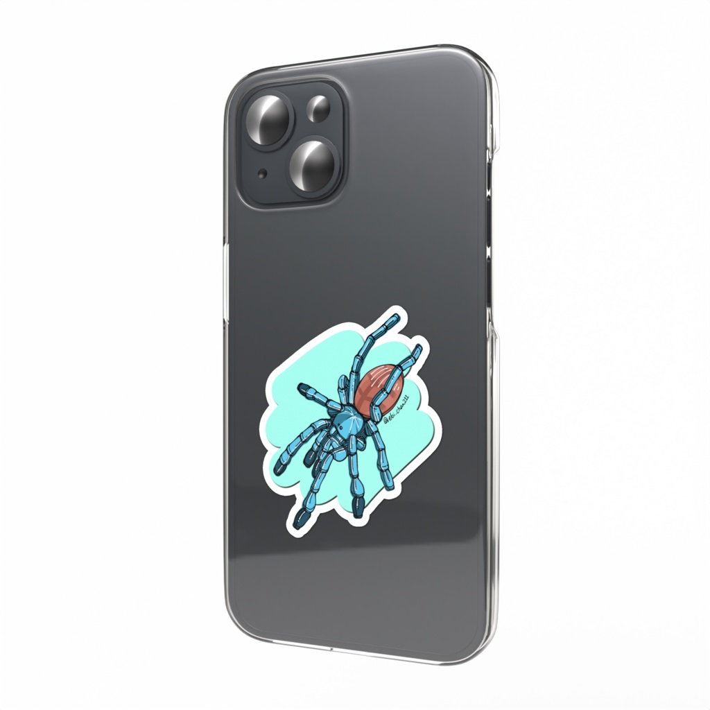 タランチュラステッカー<アンティルピンクトゥー幼体背景有り>