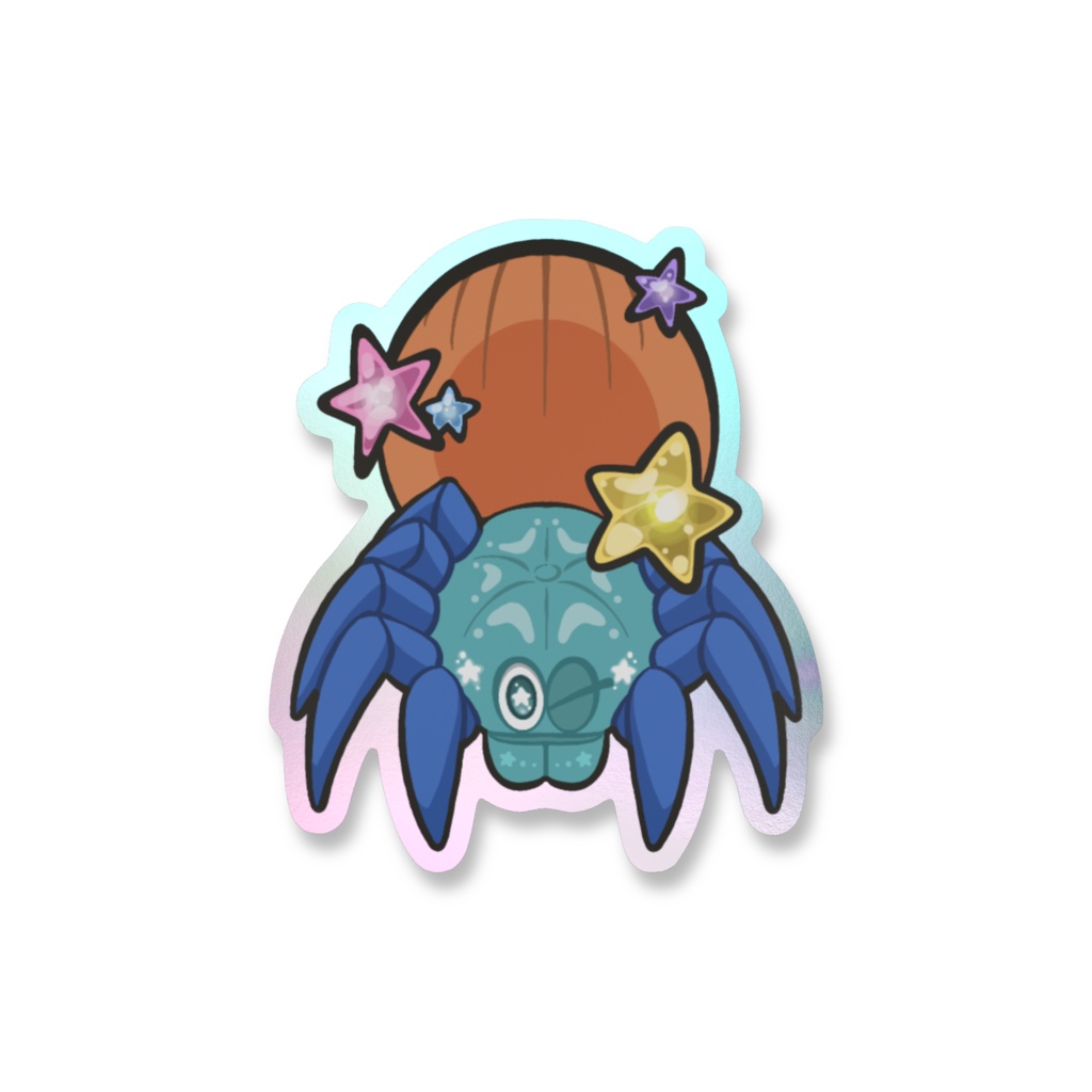 ゆる~いタランチュラステッカー<グリーンボトルブルー>