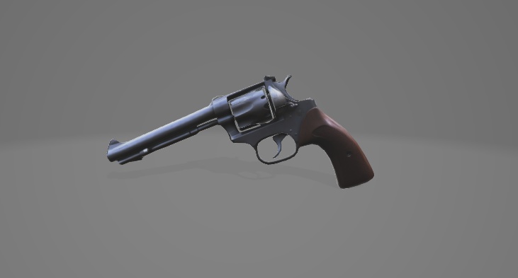 ローポリ [銃] リボルバー 3D素材 3Dモデル