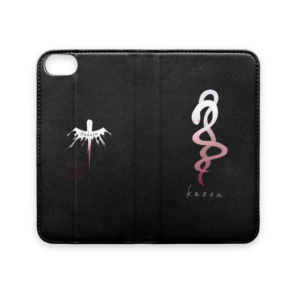 刄紅夜&霞蒼オリジナルロゴデザイン手帳型iPhoneケース