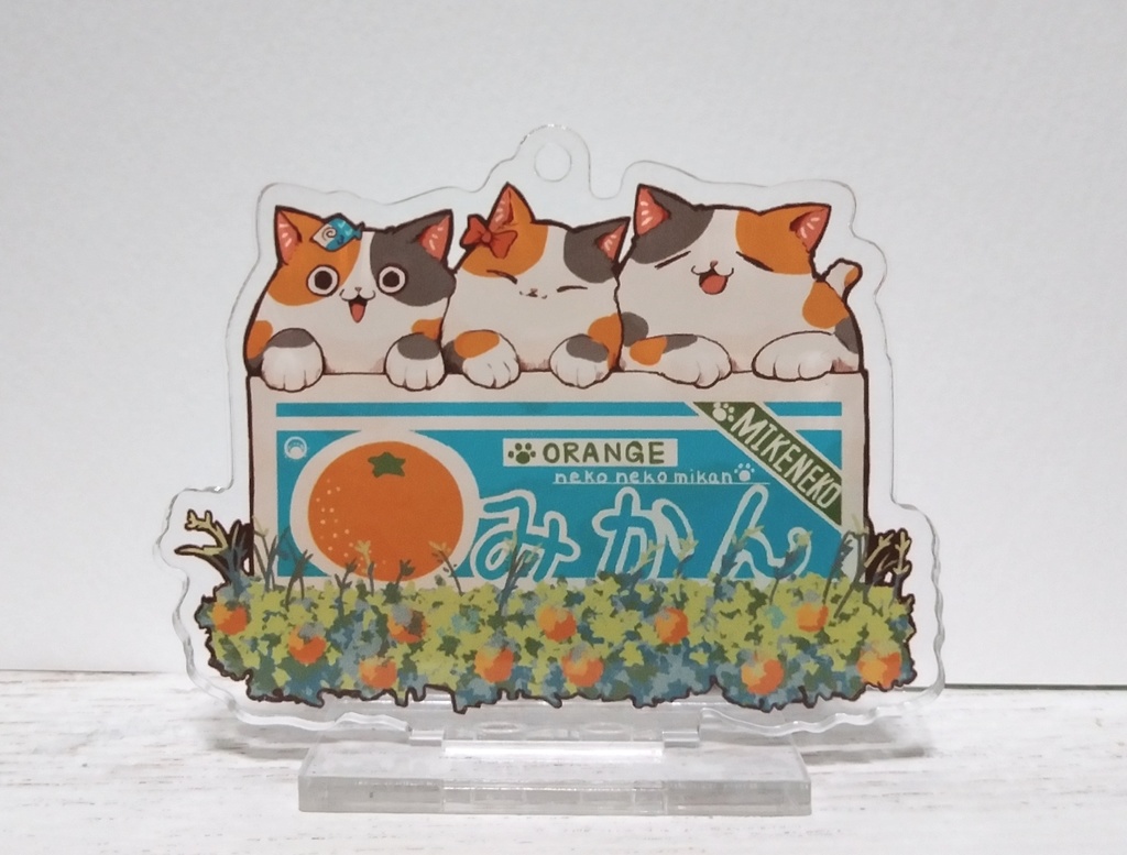 箱入りみけねこ:アクリルスタンド(穴付き)