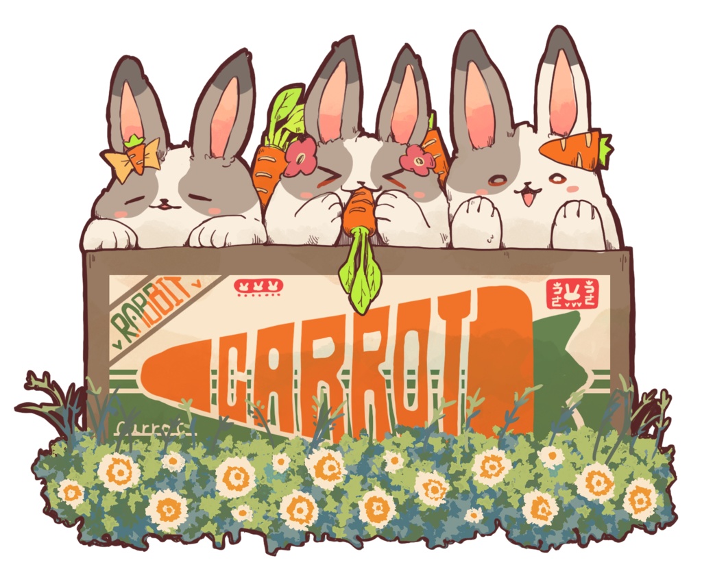 【SALE】箱入りうさぎアクリルスタンド(穴付き)