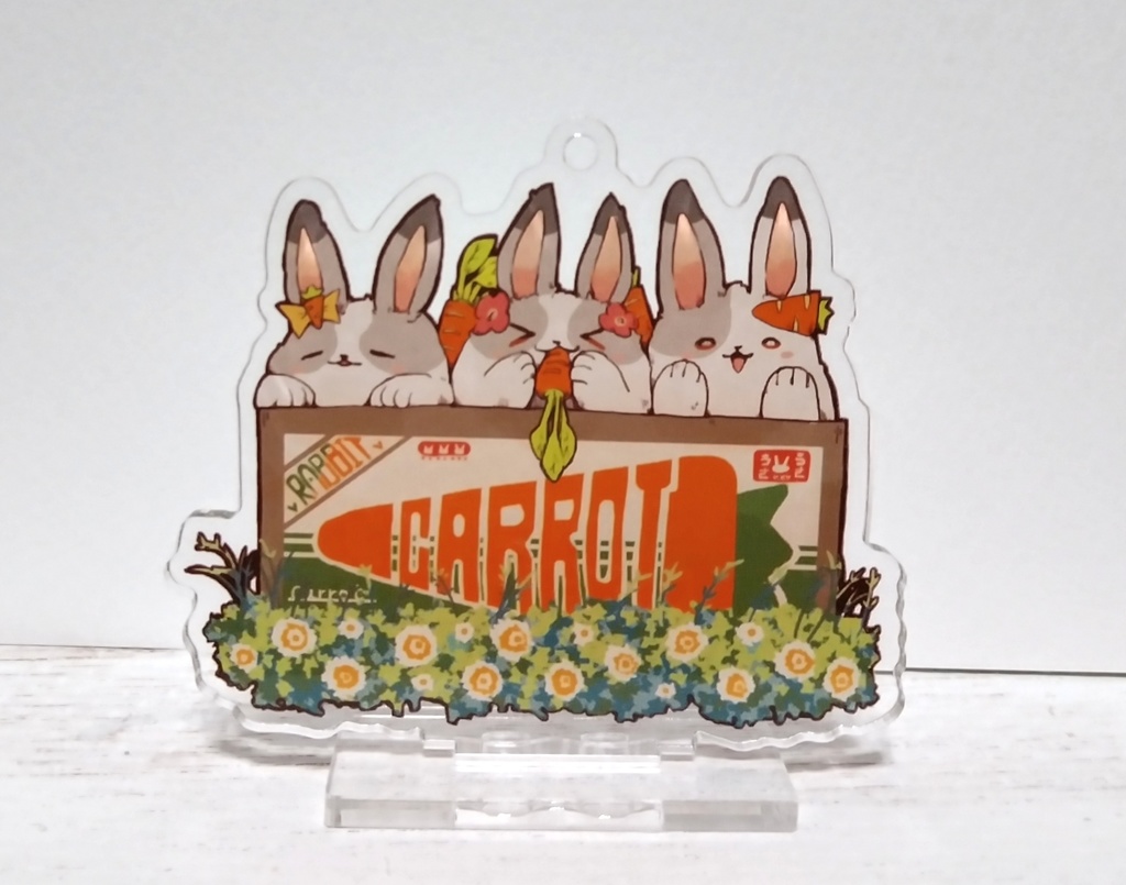 【SALE】箱入りうさぎアクリルスタンド(穴付き)
