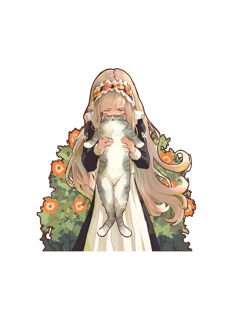 猫吸いメイド アクリルキーホルダー
