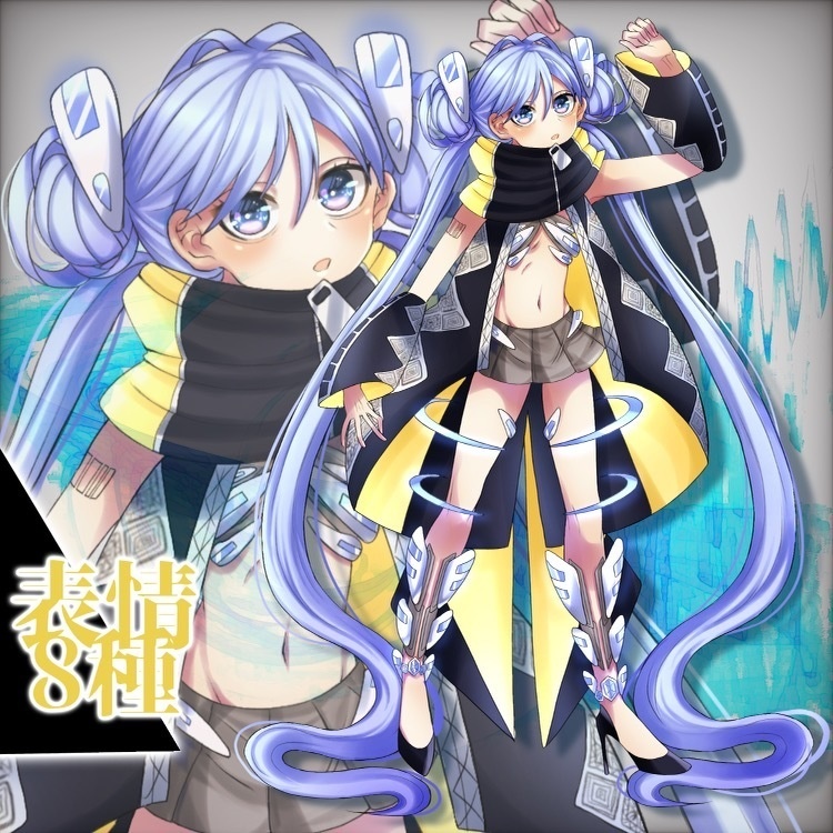 【立ち絵】サイバーなアンドロイド風の女の子