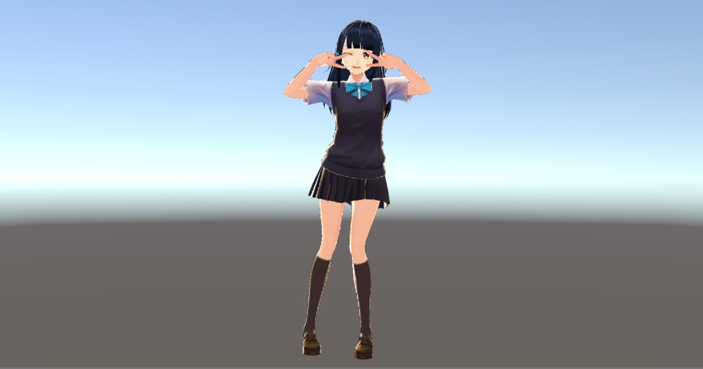 例のダブルピースっぽいエモート(VRoid製モデル向け)