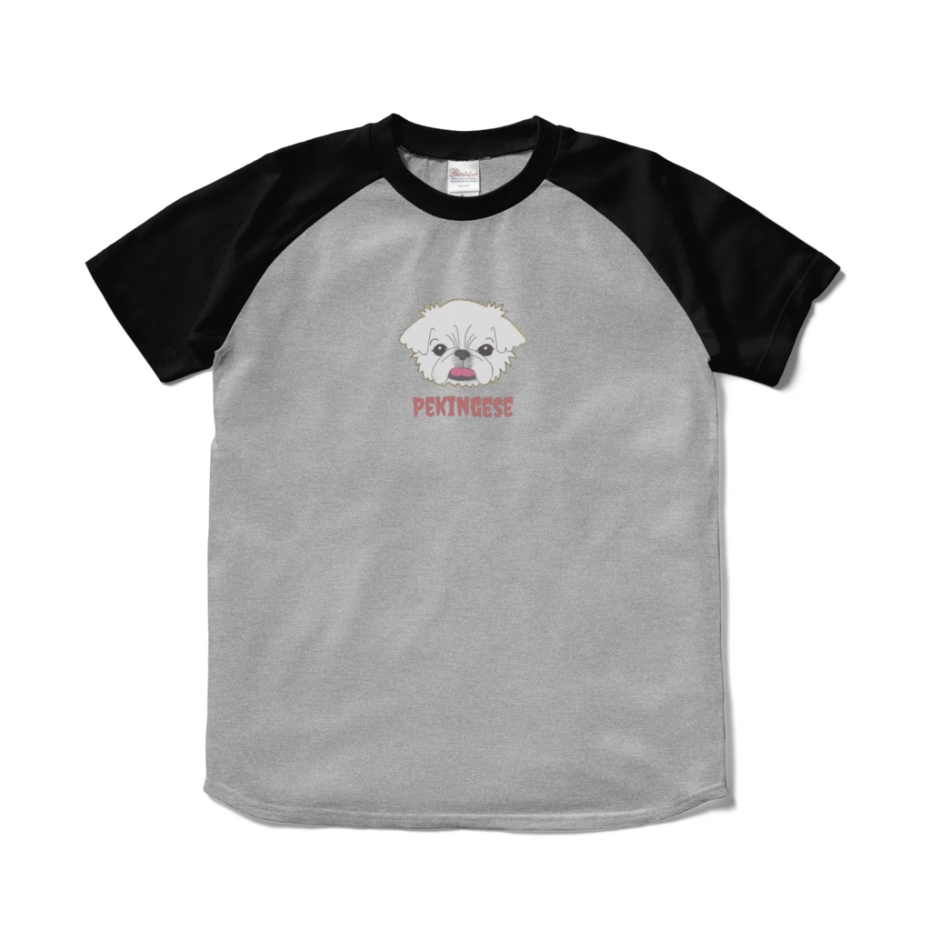 ラグランTシャツ 白ペキ
