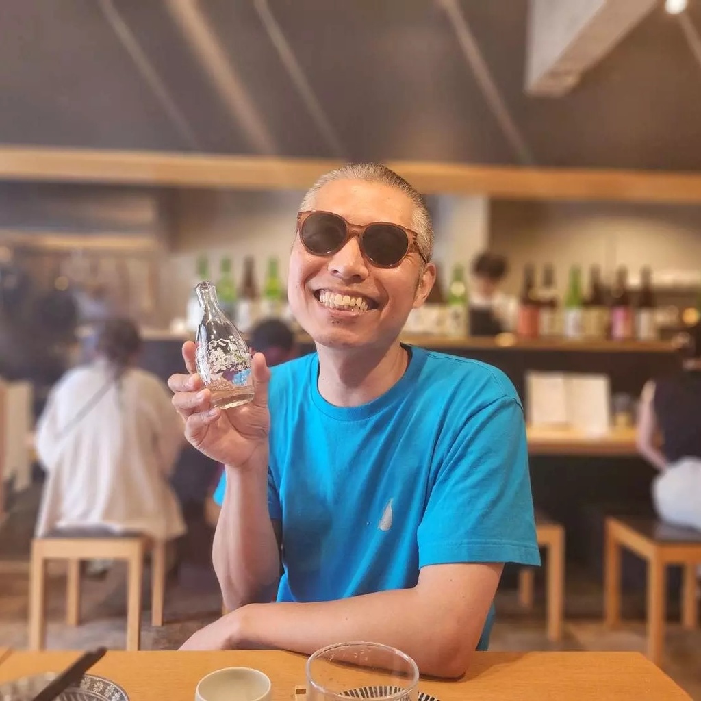 「燗」Tシャツ(ターコイズ×シルバー)