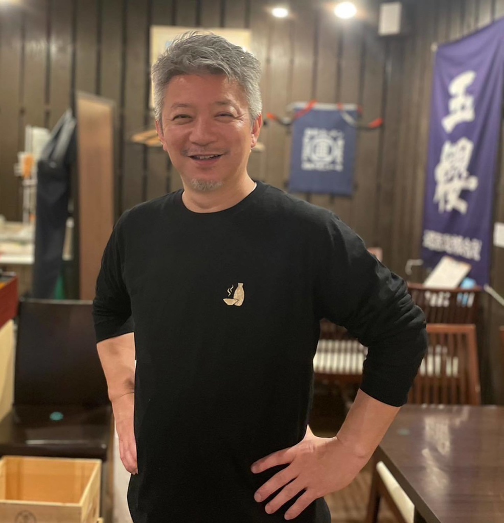 長袖「燗」Tシャツ(ブラック×ゴールド)