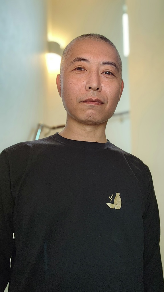 長袖「燗」Tシャツ(ブラック×ゴールド)