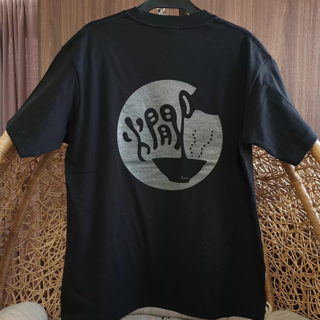 「燗」Tシャツ(ブラック×メタリックブラック)