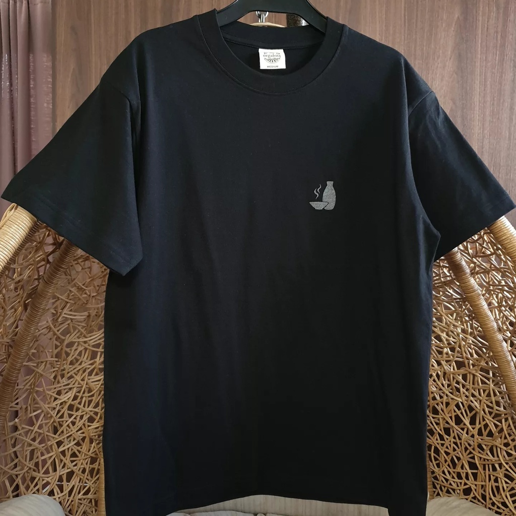 「燗」Tシャツ(ブラック×ブラックメタリック)