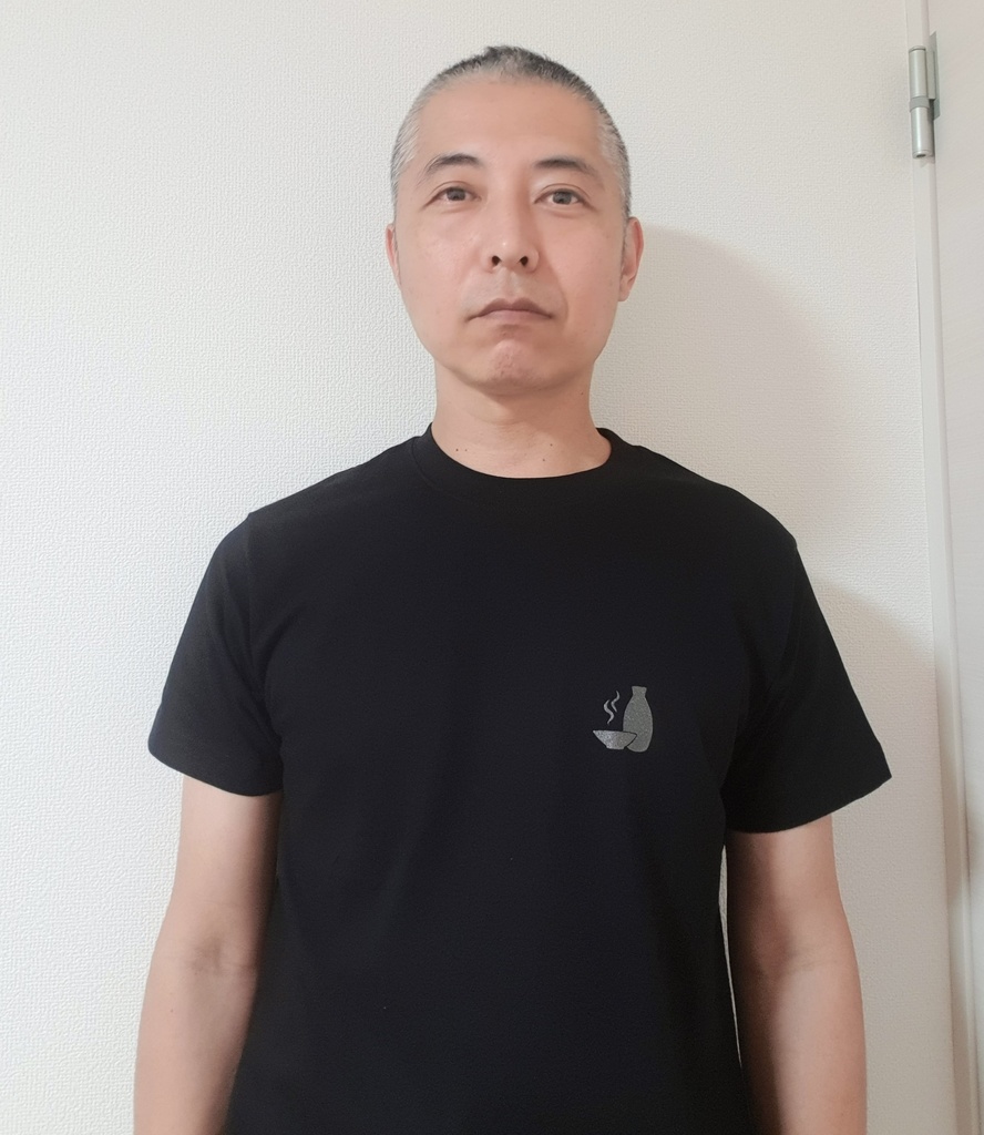 「燗」Tシャツ(ブラック×ブラックメタリック)