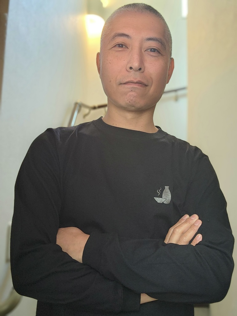長袖「燗」Tシャツ(ブラック×ブラックメタリック)