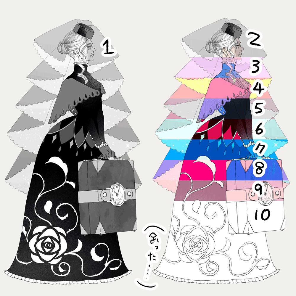 ヴェールの老婦人（立ち絵）