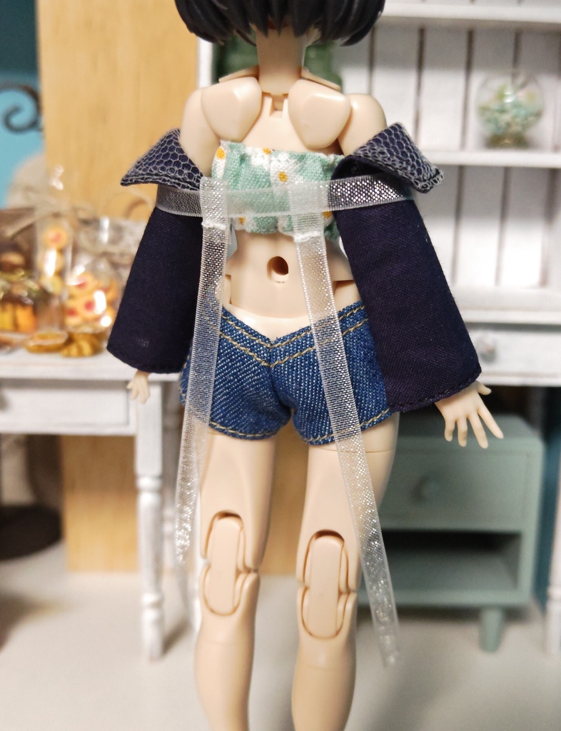 花柄トップス青緑色(Lサイズ)