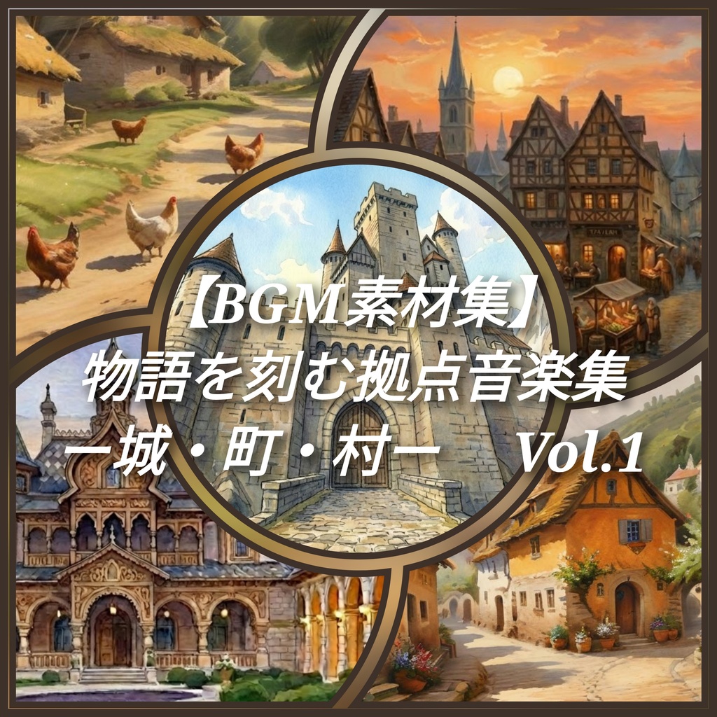 【BGM素材集】物語を刻む拠点音楽集 ー城・町・村ー Vol.1 （5曲収録）