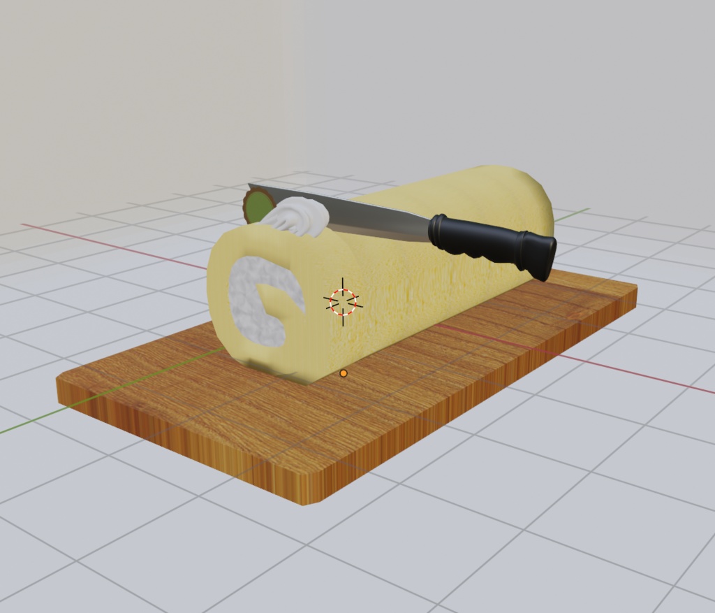 【Blender】ロールケーキのアニメーション