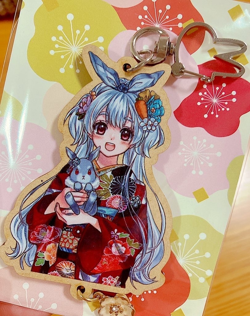 オリジナル　年賀イラスト　ウッドキーホルダー