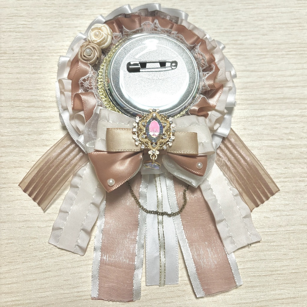痛ロゼット クリーム色 ピンク