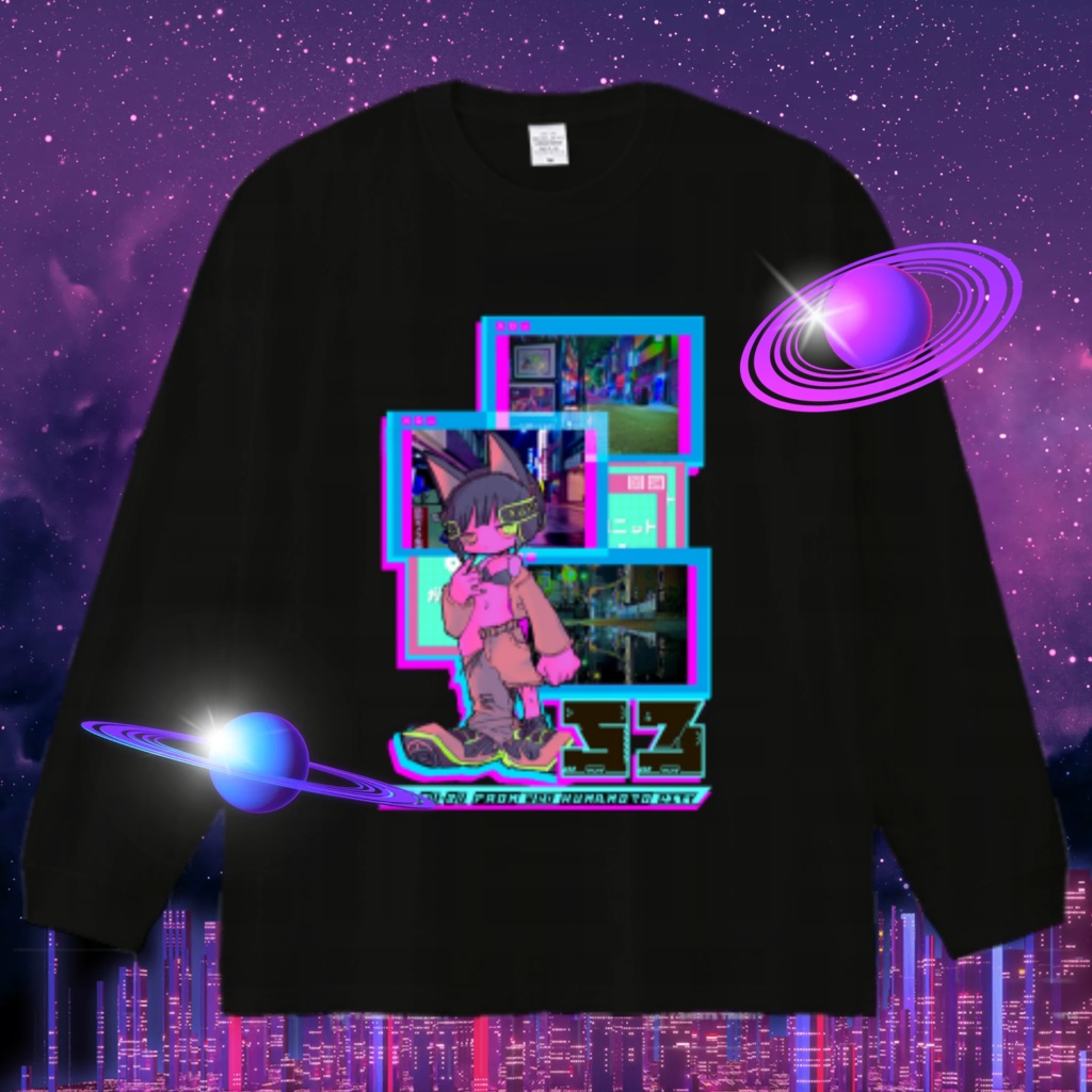 BIG long TEE (BLACK) 　by SU-SU-SUプロト
