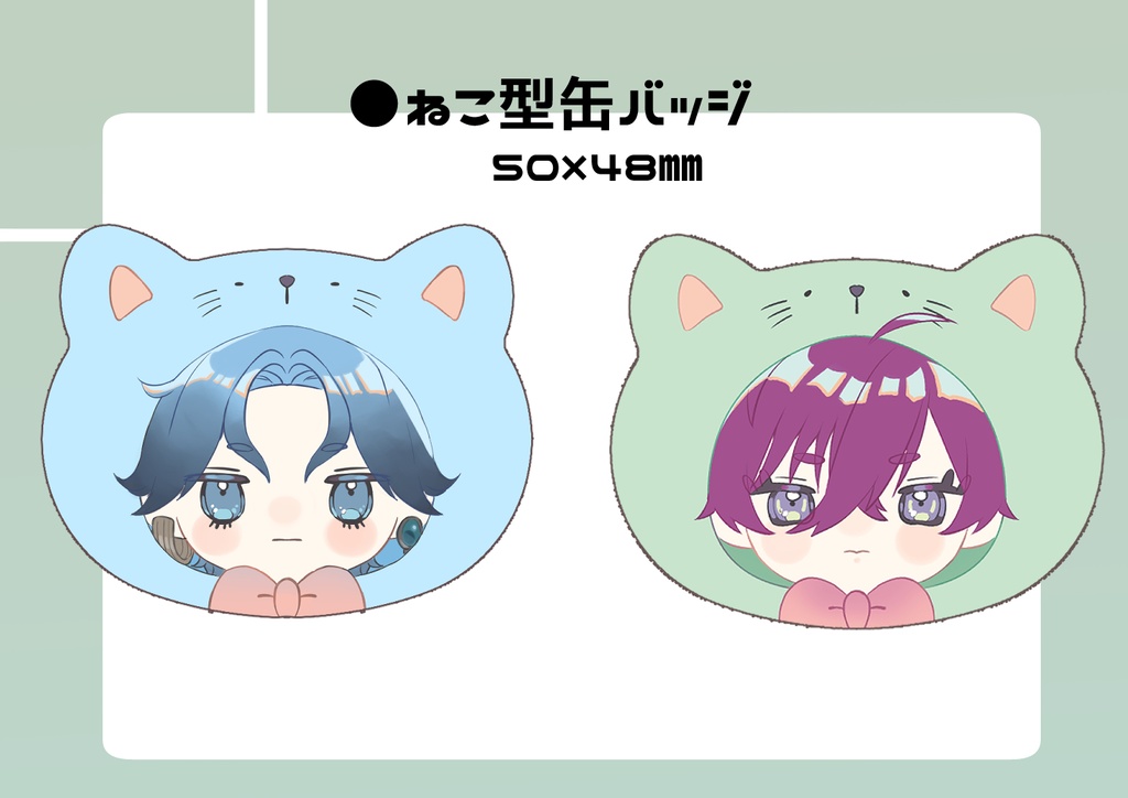 ねこ型缶バッジ