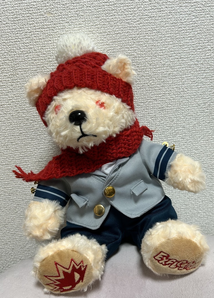 耳出てるけどクソあったけ〜ポンポン帽子