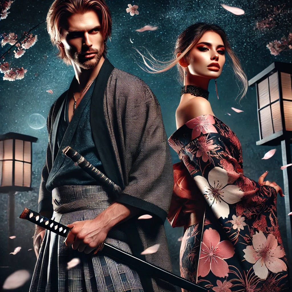 夜桜と剣士