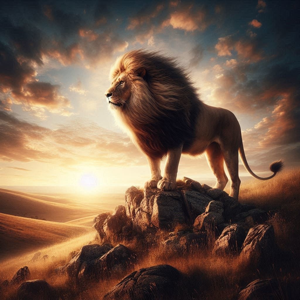 夕焼けと百獣の王