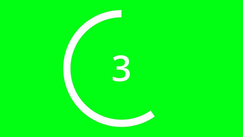 【無料素材】5秒カウントダウン(グリーンバック対応)