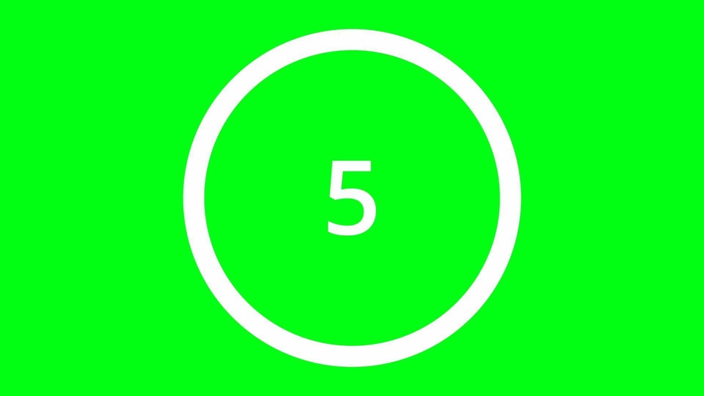 【無料素材】5秒カウントダウン(グリーンバック対応)