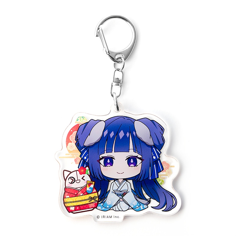 ちびキャラdeしらすといっしょ!アクリルキーホルダー-正月しらす-(尨犬すみか)