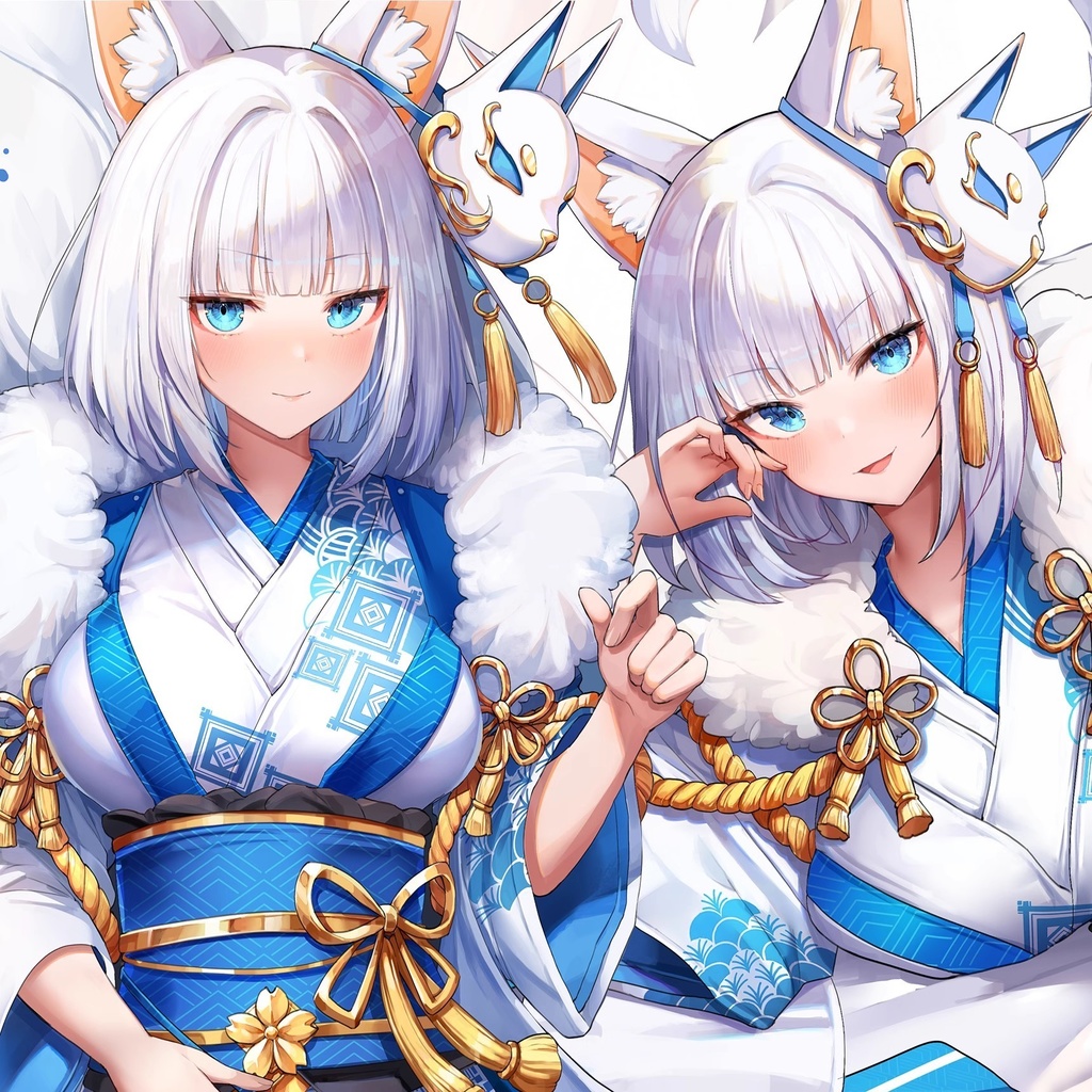 【R18受注】加賀(アズールレーン) 白狐賀正 加贺 抱き枕カバー