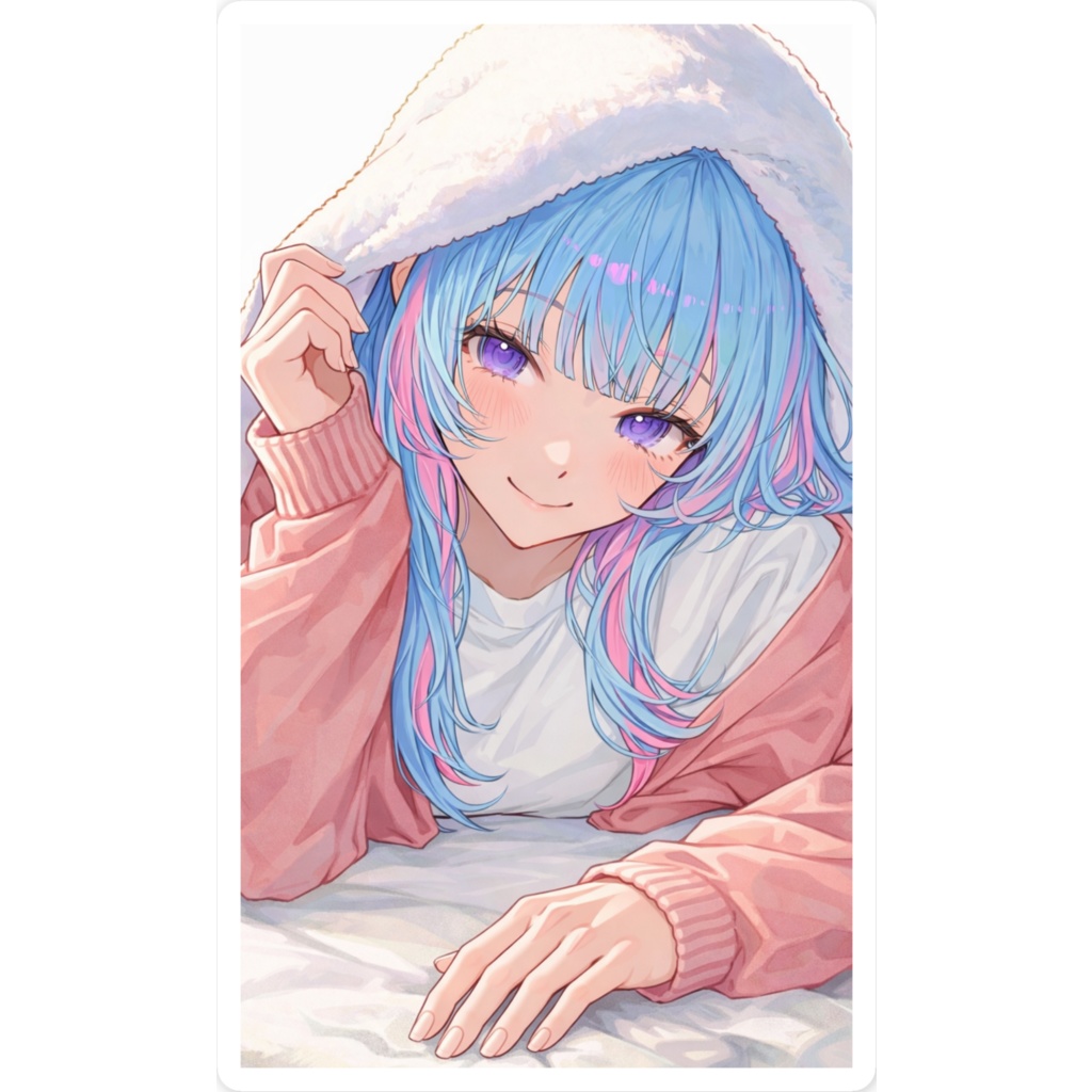 布団からひょっこり ステッカー