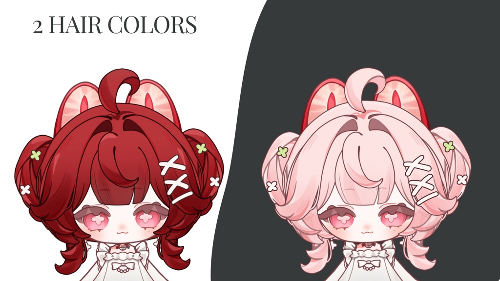Strawberry Cat Premade Chibi VTuber Model 2.0