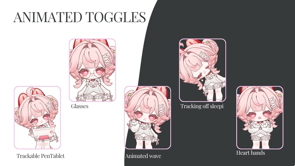 Strawberry Cat Premade Chibi VTuber Model 2.0