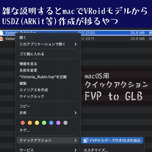 Macos クイックアクション Fvp Glb 佐世の裁縫台 Booth