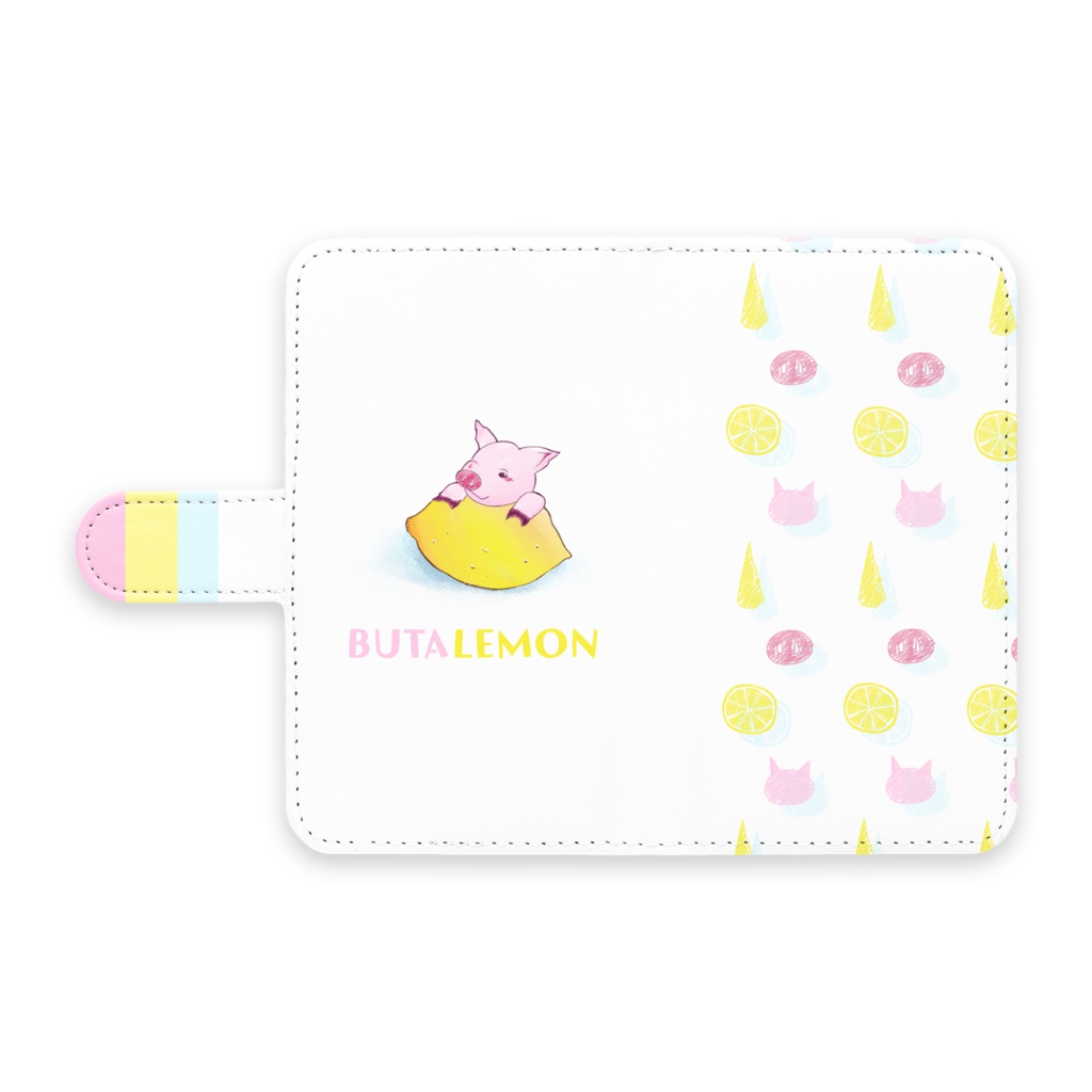 ぶたレモンAndroidケース手帳型
