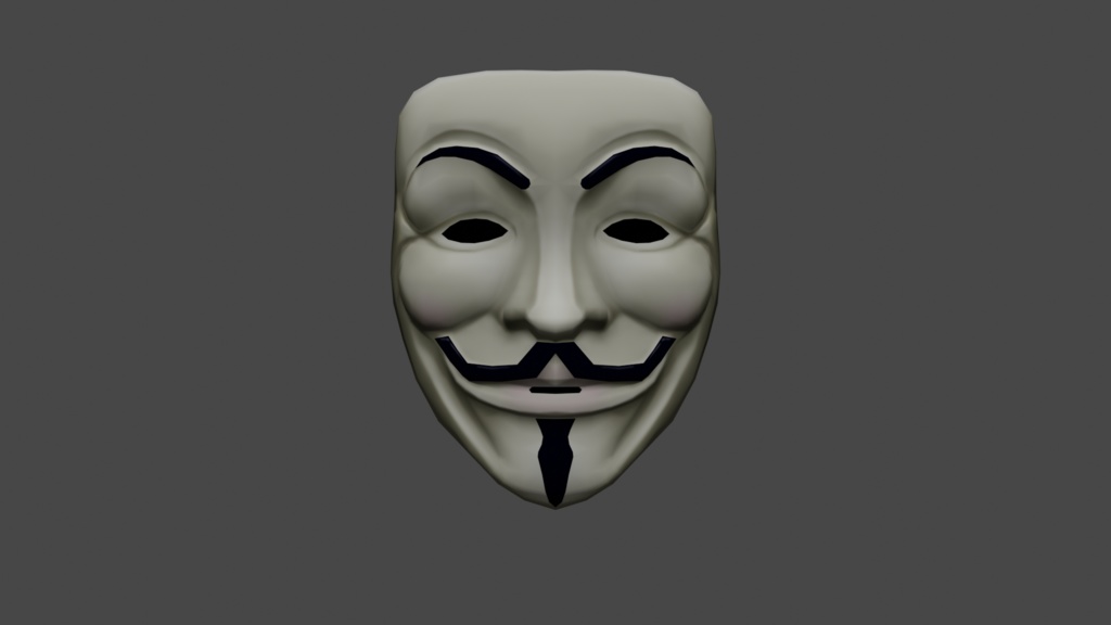 お面 3Dモデル 『GuyFawkes』『アノニマスのお面』△1674