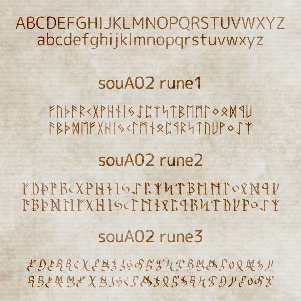 異国語・呪文フォント「souA02」